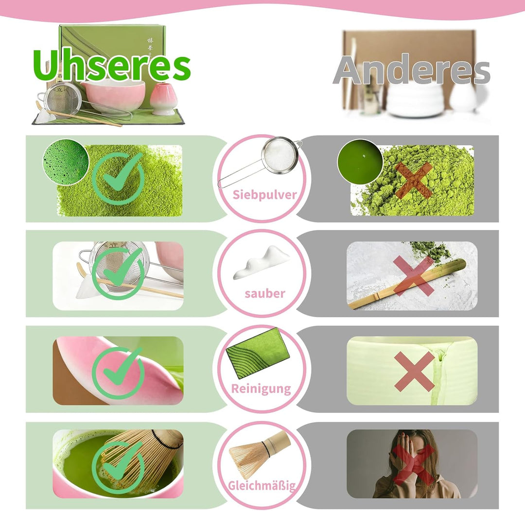 Matcha Set| Matcha Besen|Matcha Tea Set | Matcha Schale| Matcha Whisk,Schaufel, Sieb, Matcha-Besenha