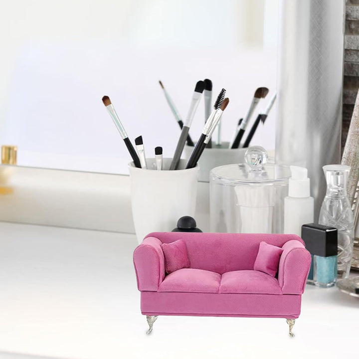 CUCUFA Schmuckkastenfach Öffnungsbezogener Sofa-Form 1/6 Möbel mit Spiegel Samt staubdes Puppencouch