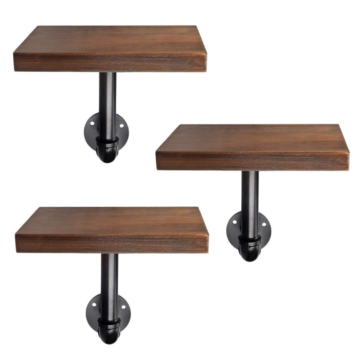 Navaris Wandregal Regal aus Holz und Metall - 3er Set Schweberegal Hängeregal - Ablage für Bilderrah