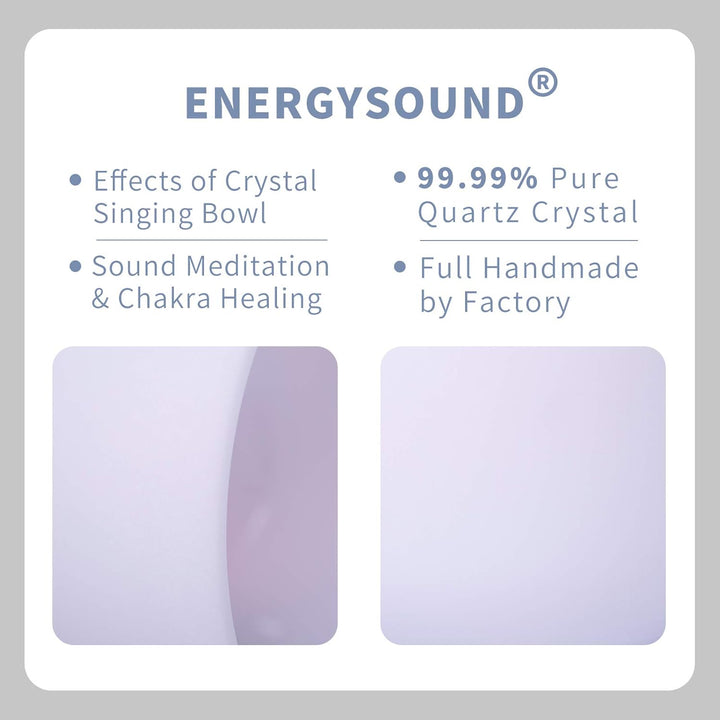 ENERGYSOUND 432 Hz B Krone Chakra Frosted Quarz Kristall Singschale 8 Zoll (20 cm)