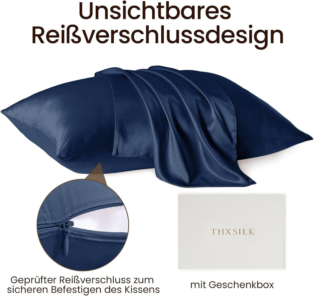 THXSILK 25 Momme Seide Kissenbezug für Haar und Haut - Maulbeerseide Kissenbezug - Hypoallergen mit