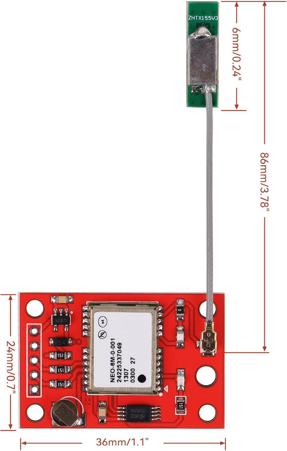 2 Stück GY-NEO6MV2 NEO-6M GPS-Modul Flugsteuerungsmodul unterstützt 3 V-5 V Stromversorgung mit Kera