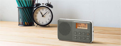 Sangean DPR-64 grey white Sangean DPR-64 DAB+, FM Radio, Alarm, Snooze, LCD Display, Stereo-Kopfhöre