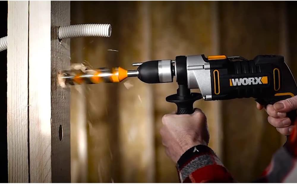 WORX WX318 Schlagbohrmaschine 810W mit robustem Metall-Getriebegehäuse, stufenloser Drehzahlregulier