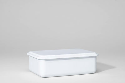 Riess, 0417-033, Vorratsbehälter mit Deckel, 23x15x7cm, Emaille, Design SERVE + STORE, WEISS, Gewich