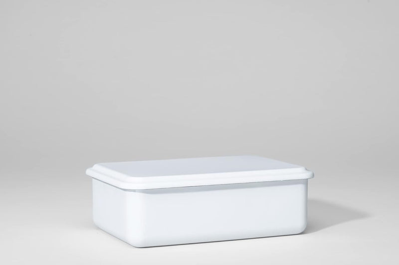 Riess, 0417-033, Vorratsbehälter mit Deckel, 23x15x7cm, Emaille, Design SERVE + STORE, WEISS, Gewich