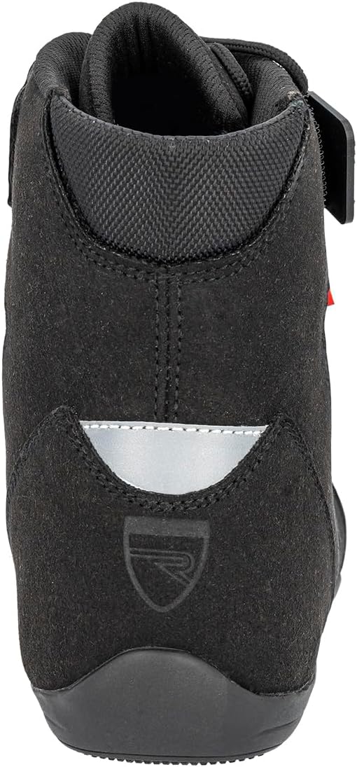 CURVE Radium Motorradstiefel, Schwarz, Micro Amara, Verstärkung und Ferse, rote und reflektierende D