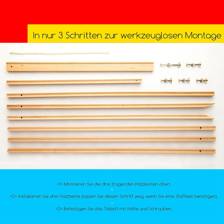 MEEDEN Staffelei mit A-Rahmen,163 cm hoch Bodenstaffelei aus Buchenholz - Leichte und robuste Hochze