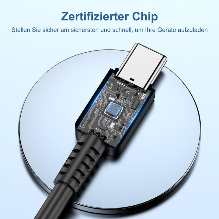 45W USB C Ladegerät für Samsung S25, Schnellladegerät mit Typ-C Ladekabel 2M, Fast Charger Adapter N