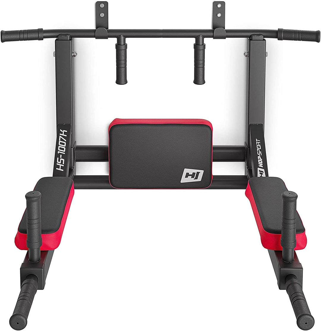 Hop-Sport 2in1 Kraftstation HS-1007K - Dip-Station mit Klimmzugstange zur Wandmontage - Pull Up Bar