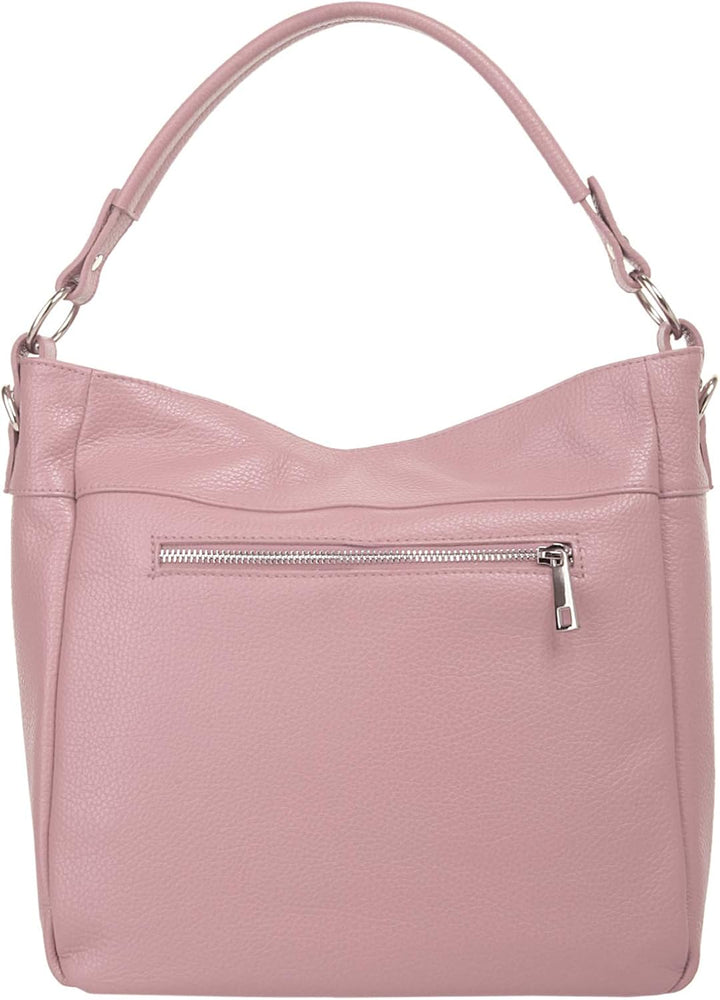 Handtasche Echt Leder Damen Made in Italy, Smartphonefach, Damentasche aus Rindleder, Umhängetasche