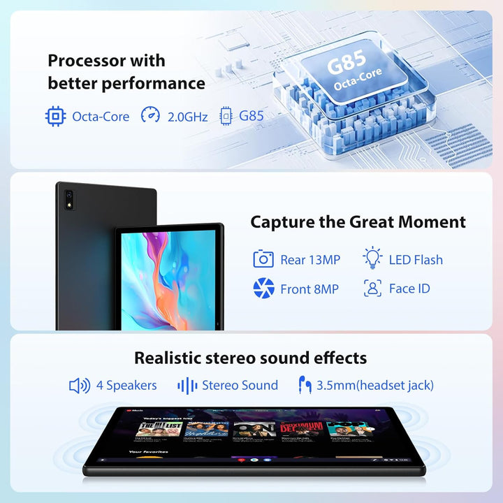 2K Android 15 Tablet 14 Zoll, 36GB RAM, 512GB ROM (2TB Erweiterung), 4G SIM LTE & 5G WiFi, 2000 * 12