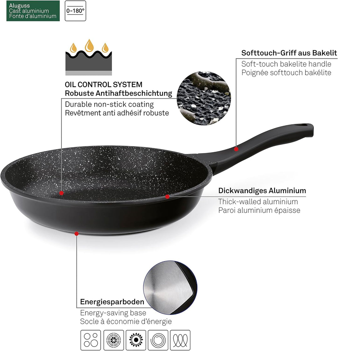 Kela 12217 Stella Nova Bratpfanne, Aluminum, 5 liters, Schwarz Ø 28 cm, Ø 28 cm