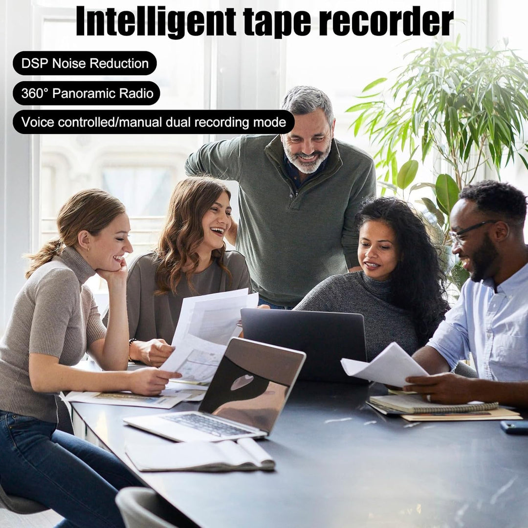 128GB Diktiergerät Mini, Voice Activated Recorder mit Dreifacher Rauschunterdrückung, 1500H Audio Sp
