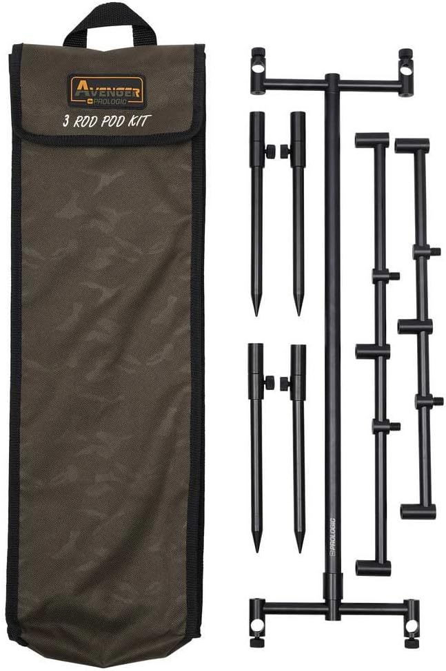 Prologic Avenger Rod Pod Kits & Carrycase 3 Rod, 3 Rod