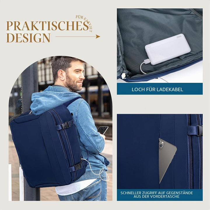 Lossga Handgepäck Easyjet 45x36x20 Reiserucksack Damen Handgepäck Rucksack Wanderrucksack Wasserdich
