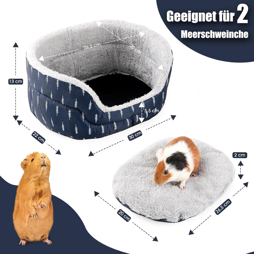 ONEJU Meerschweinchenbett, Meerschweinchen Oval Cuddler, Kaninchenbett, Bunny Bed, Meerschweinchenkä