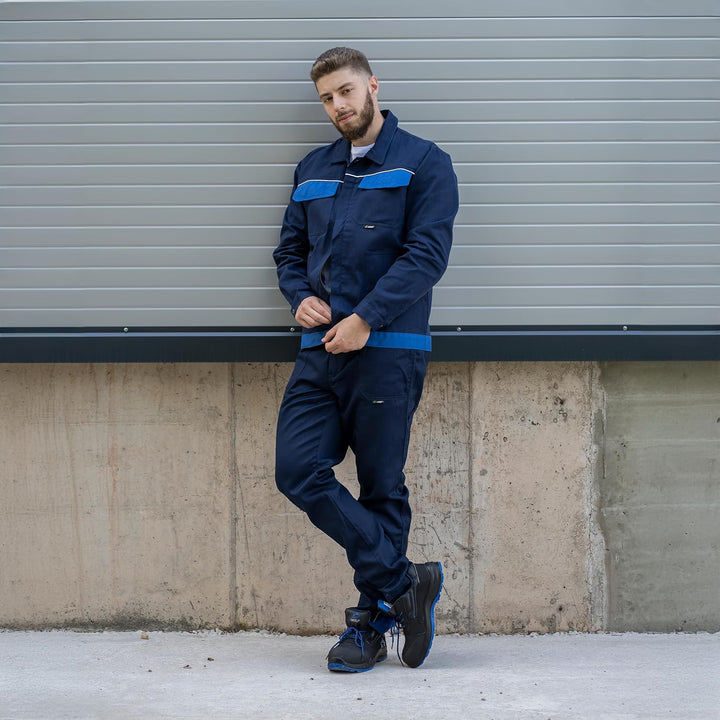 BWOLF ARES 100% Baumwolle Arbeitsjacke Männer Arbeitsjacke Herren Arbeitsjacke Bundjacke 4XL Blau, 4