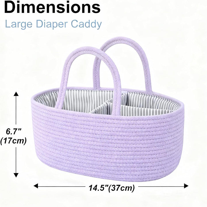 Windel-Caddy Organizer mit Griff, Baby Windel-Caddy mit Trennwänden, Windel-Organizer Korb für Baby