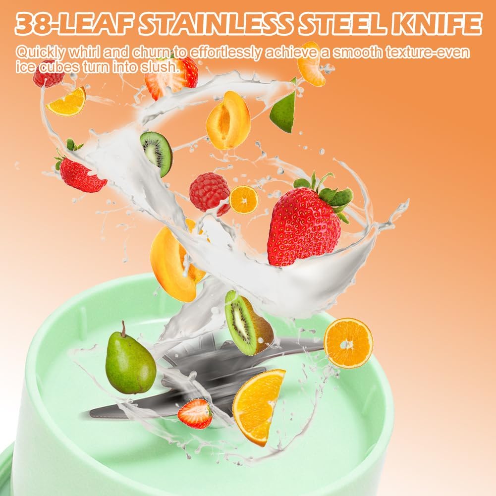 Tragbarer Mixer Fresh Juice Mixer Flasche - 1200 ml Mixbecher Blender Bottle mit 38 Klingen, USB-Auf