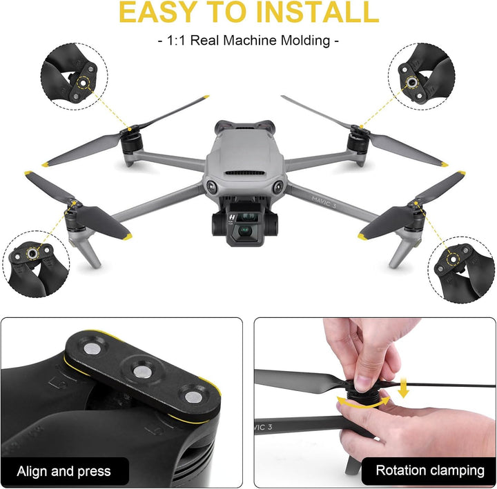Mavic 3 Propeller, 8 Pcs Drohne Mavic 3 Pro Propeller mit Push-Typ-Schnellverschluss-Design, 9453F P