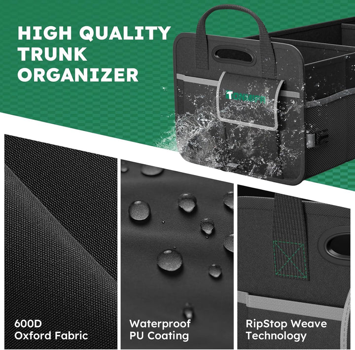 Kofferraum-Organizer mit 20L Frischhalte-Tasche - Robuste 600D Oxford Faltbox für SUV, Kombi & Estat
