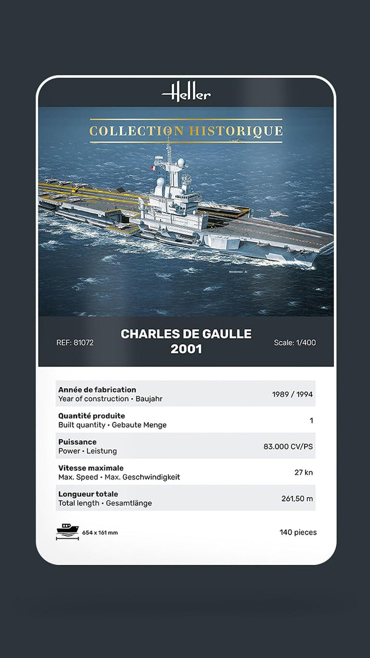 Heller 81072 Modellbausatz Flugzeugträger Charles de Gaulle