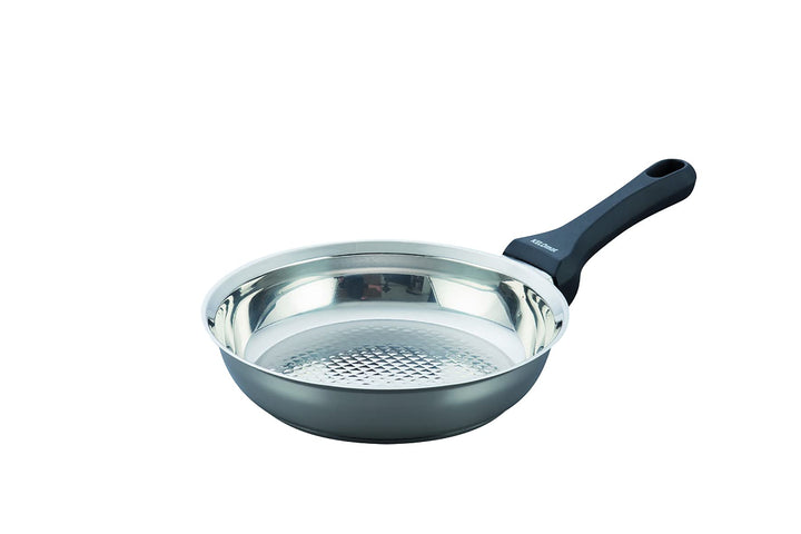Kelomat, 1814-351, Bratpfanne GRILLMEISTER, rund, Durchmesser 24 cm, Edelstahl, Deckel optional