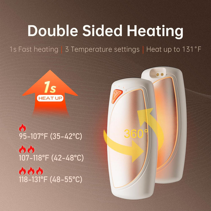 Handwärmer Elektrisch, 2 Pack Hand Warmers Wiederverwendbar mit Ladecase, 14000 mAh Akku Aufladbar U