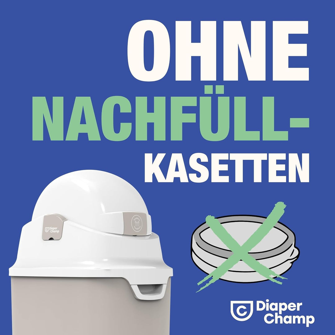 DIAPER CHAMP ONE Medium Handsfree mit Pedal - Windeleimer - geruchsdicht - berührungslose Bedienung