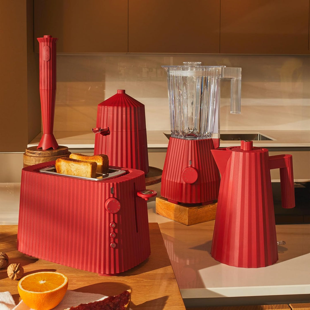 Alessi Plissé MDL09 R - Standmixer mit Abgestufter Karaffe, Thermoplastisches Harz, Europäischer Ste