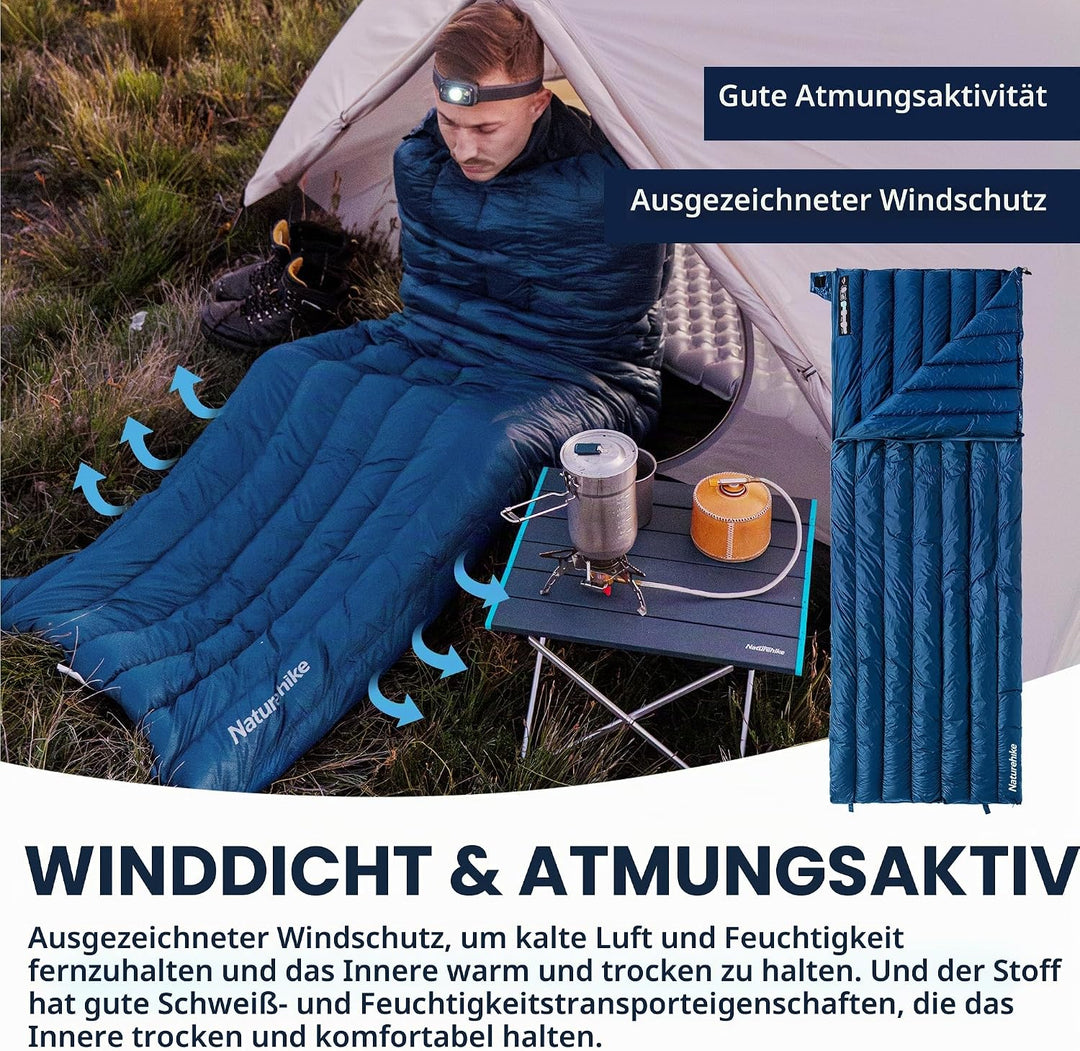 Naturehike Daunenschlafsack Ultraleicht Schlafsack Kompakte Tragbar Umschlag 650 FP 3-4 Jahreszeiten