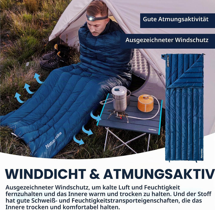 Naturehike Daunenschlafsack Ultraleicht Schlafsack Kompakte Tragbar Umschlag 650 FP 3-4 Jahreszeiten