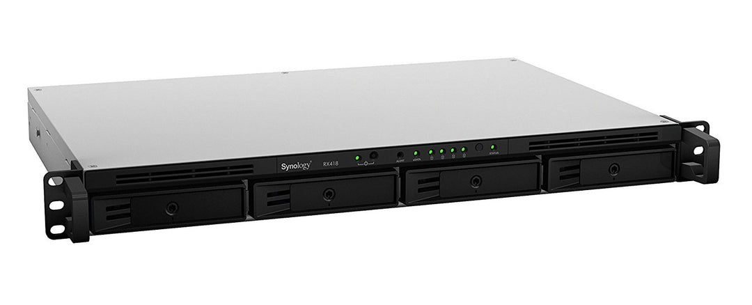 Synology RX418 Rack (1 U) schwarz Gehäuse Groove – Hüllen Groove (Festplatte, SSD, 48 TB, SATA, 2.5/