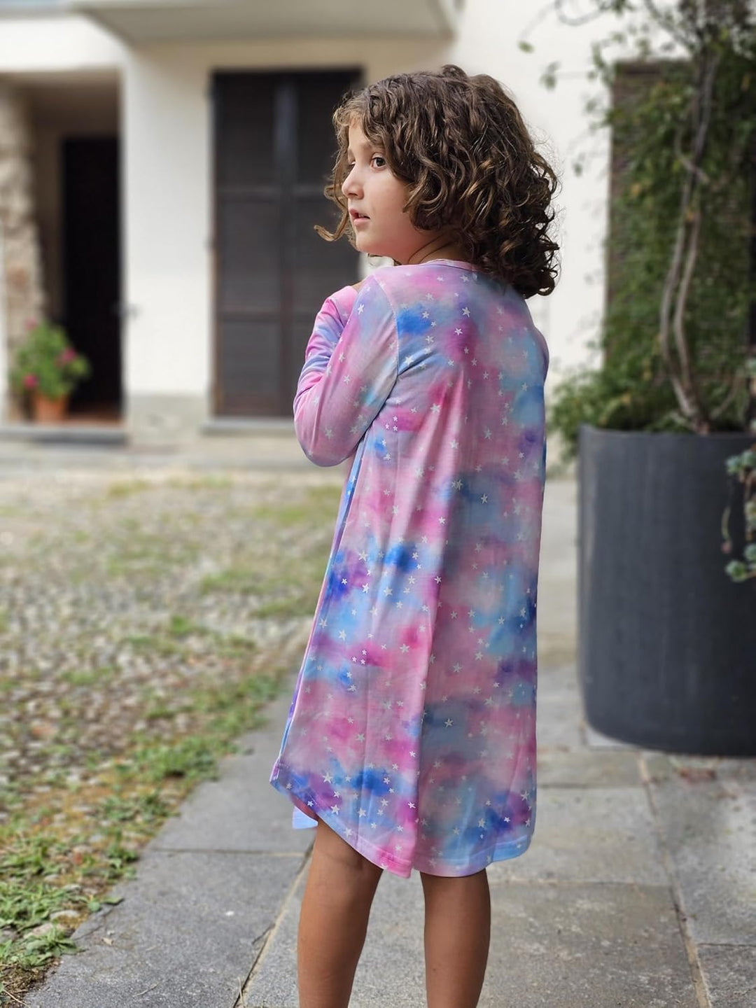 Arshiner Mädchen Nachthemd Langarm Kinder Nachtkleid mit Niedlichen Prints Schlafanzug Kleid Nightdr