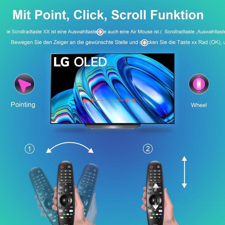 Ersatz für LG Magic Remote MR19BA/MR20GA mit Zeiger und Sprachfunktion Universalfernbedienung Kompat