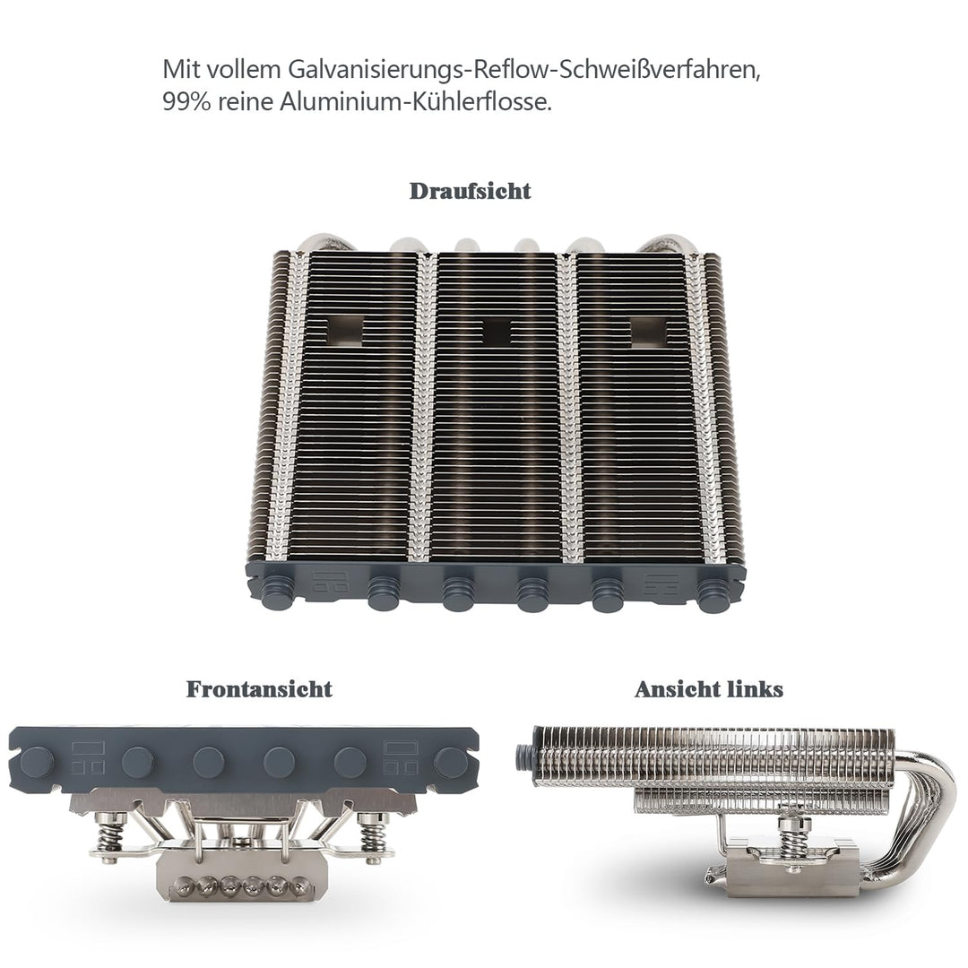 Thermalright AXP120-X67 Low-Profile-CPU-Luftkühler mit recht 120-mm-TL-C12015-PWM-Lüfter, 4 Heatpipe