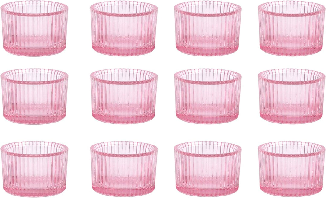 HofferRuffer Teelichthalter, 12 Stück, Glas-Teelichthalter für Abendessen, Hochzeit, Party, Weihnach