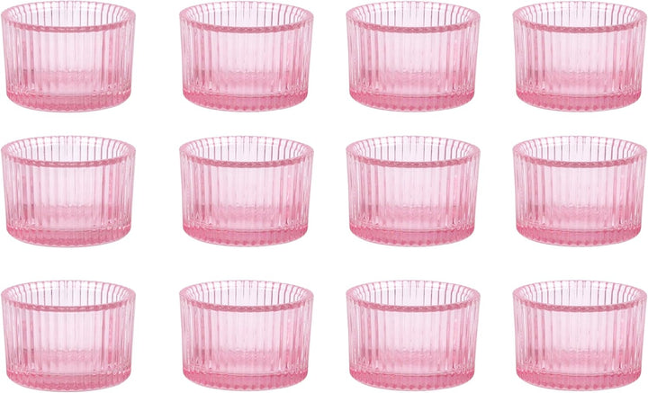 HofferRuffer Teelichthalter, 12 Stück, Glas-Teelichthalter für Abendessen, Hochzeit, Party, Weihnach