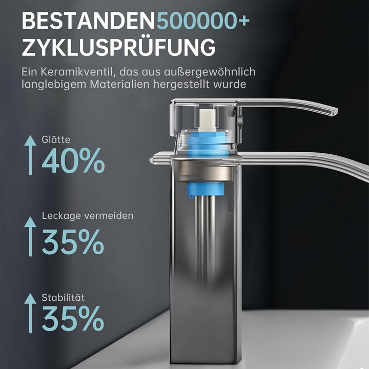 Fransiton Wasserhahn Bad, Wasserfall Waschtischarmatur für Badezimmer, Einhebel-Mischbatterie für Ka