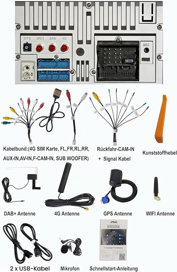 M.I.C. AF7-L3 Android 14 Autoradio mit Navigation: MediaTek MT6769V,4GB+64GB,7 Zoll QLED Display,SIM