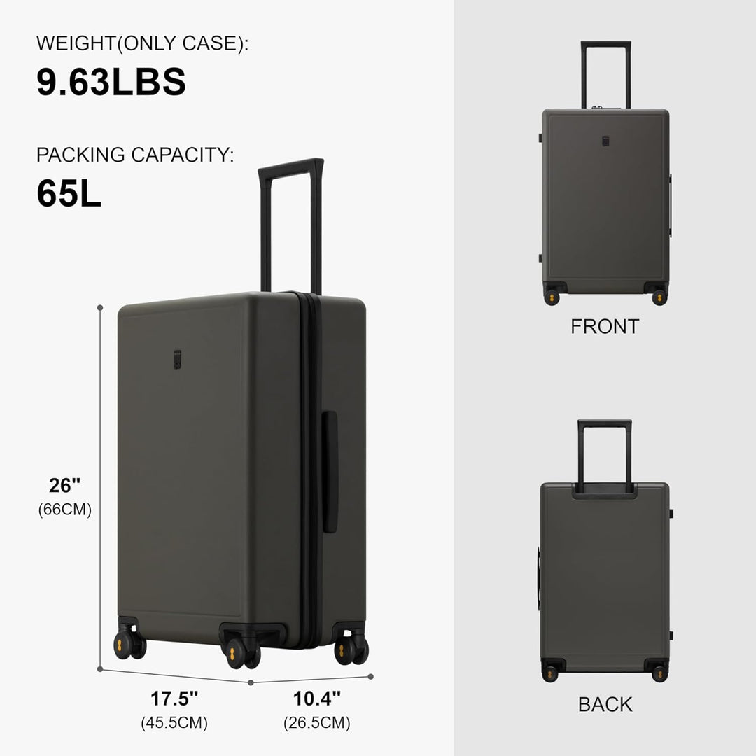 LEVEL8 Koffer Trolley Handgepäck mit Organizer Set 4-teilig, Leicht 100% PC TSA Zahlenschloss 8 Spin