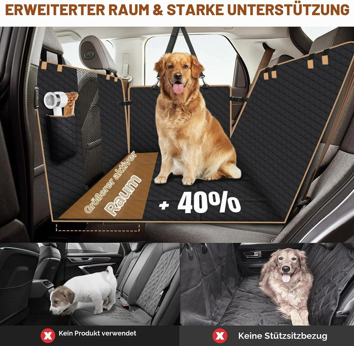 Lekespring Hundedecke Auto Rückbank Fester Boden - 4 Stabile Platten Hundedecke Rücksitzbank mit Har