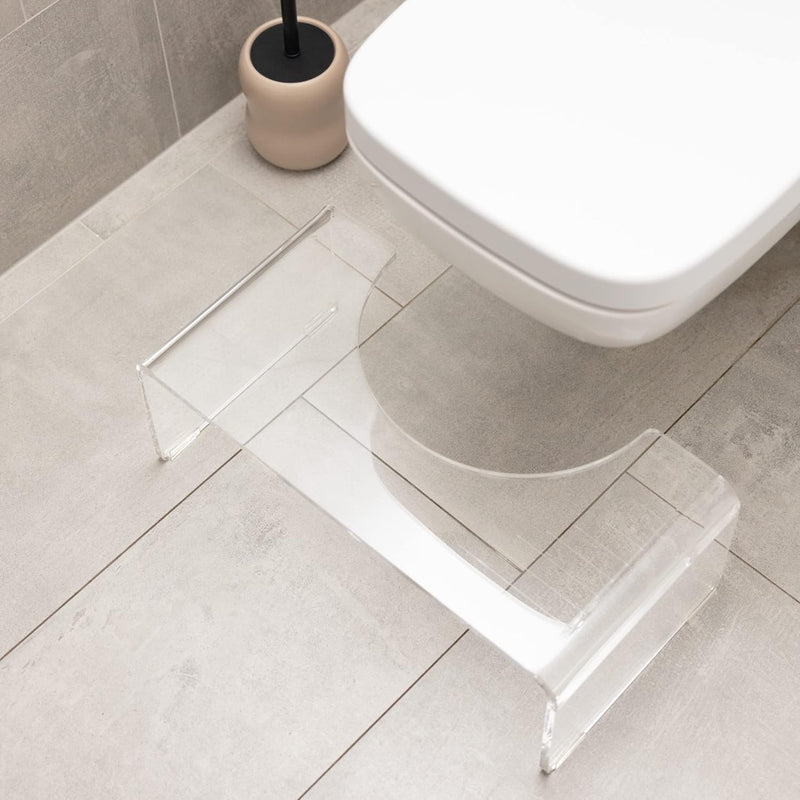 Navaris Toilettenhocker WC Hocker aus Acryl - Toiletten Fussbank aus Acrylglas - Anti Verstopfung -