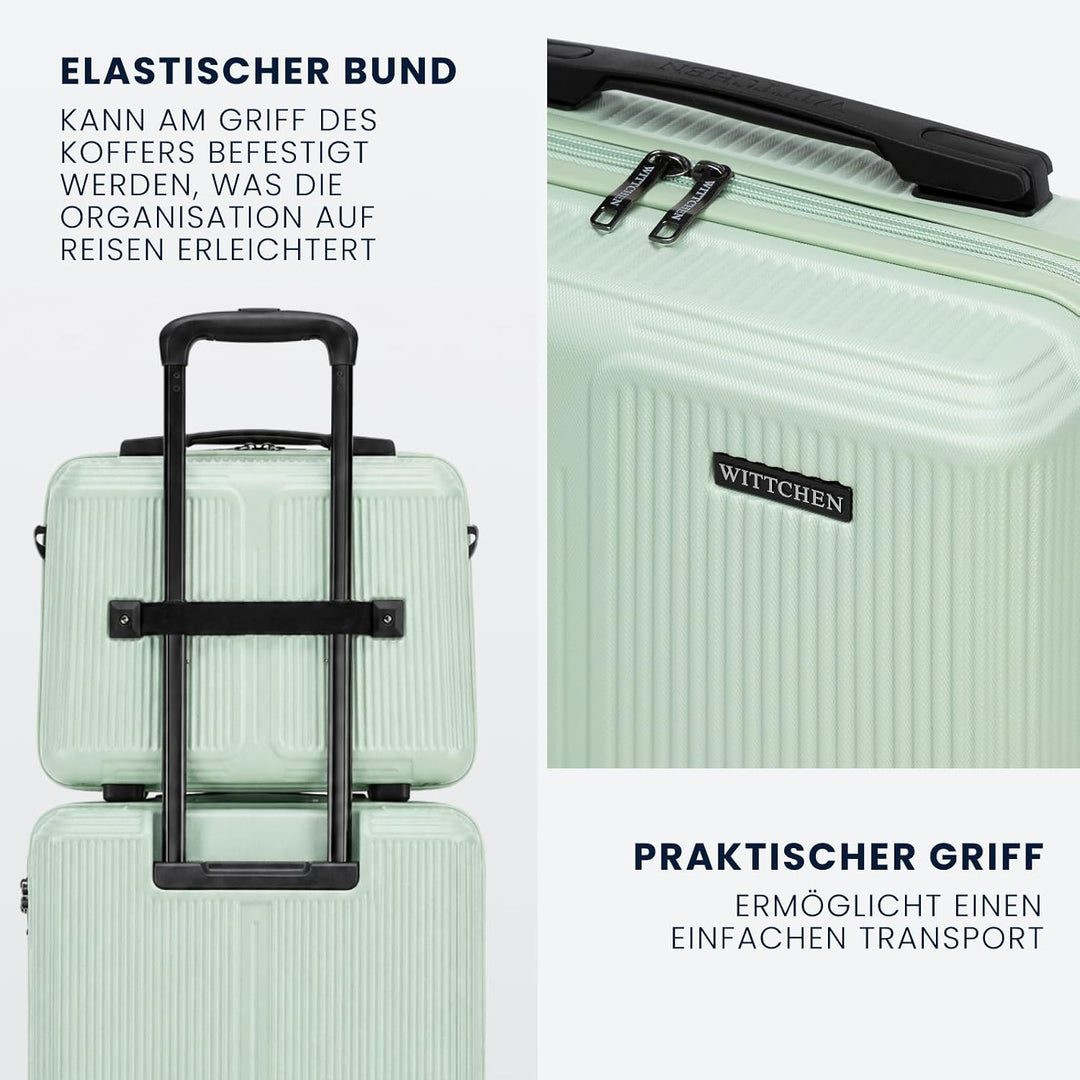 WITTCHEN Stripes Line Kosmetiktasche Kosmetiketui Reisekosmetiktasche Hartschalenkoffer ABS Bequemer