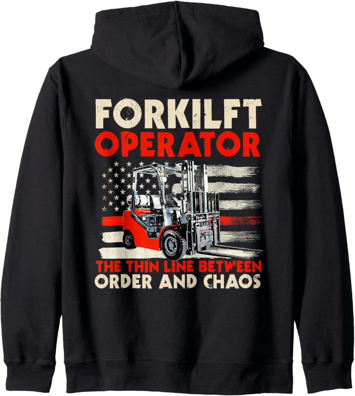 Gabelstaplerfahrer-Design auf der Rückseite der Kleidung Kapuzenjacke