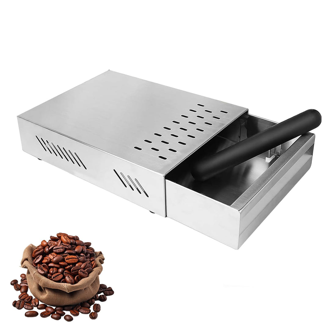 Kaffee-Klopf-Box-Behälter, Edelstahl Kaffeemühlen Klopf Box, Schublade Verdickter Espresso mit Abneh