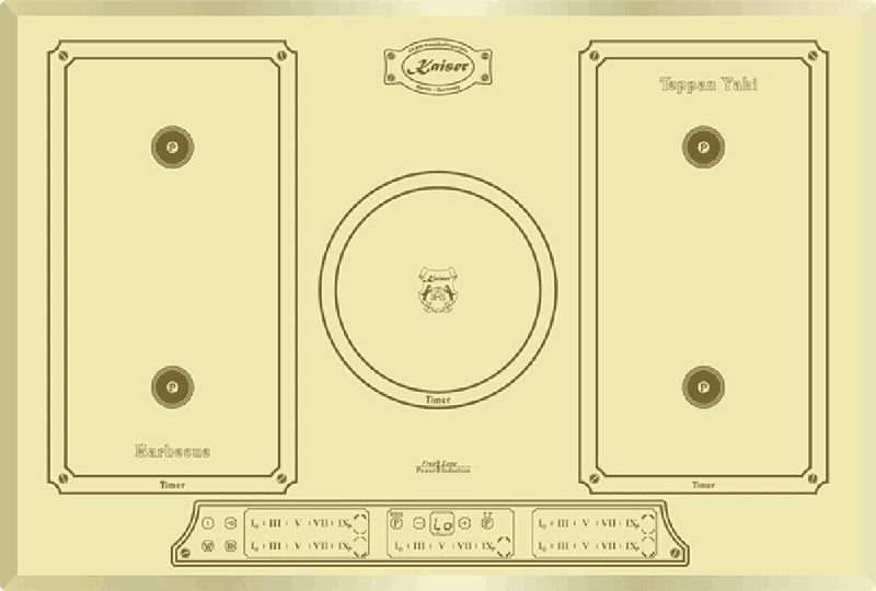 Kaiser Induktions-Kochfeld, Induktionskochfeld,77cm,FREE ZONE,PowerBoost 4,3 KW,Barbecue und Teppan