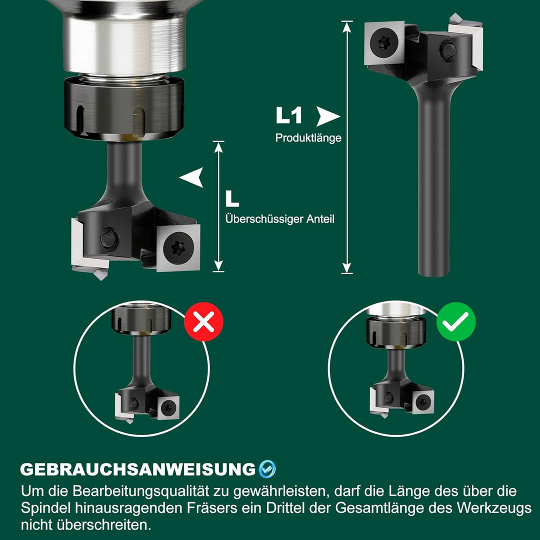 BALUGAEA Planfräser 8mm Schaft Durchmesser 35 mm Hobelfräser Hobelfräser Wendeplattenfräser Nutfräse