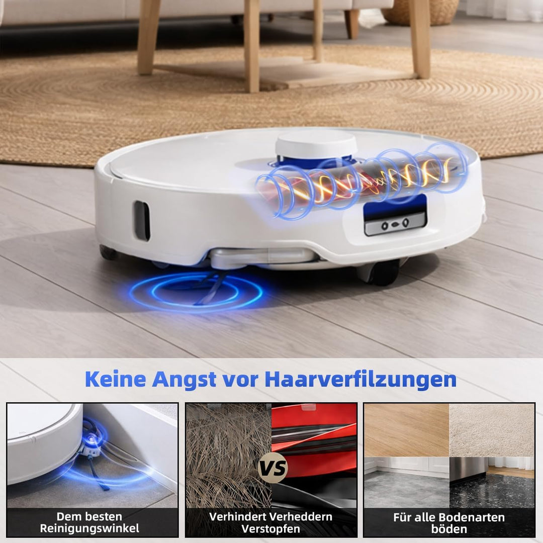 22 Stück Zubehör für Roborock Qrevo Curv 2 Flow Saugroboter | mit 6 Staubbeutel, 2 Wischrolle, 2 Hau